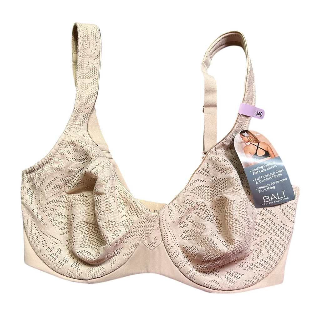 BALI tan Coolest smoothing underwire bra 34D style DF4584 NWT